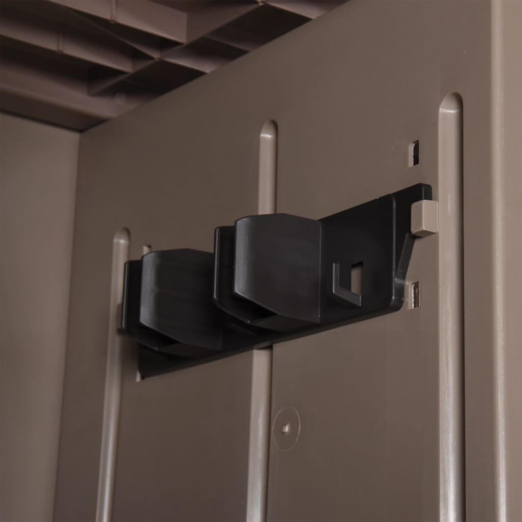 Garden Storage Cabinet Brown 65x45x172 cm PP Wood Look