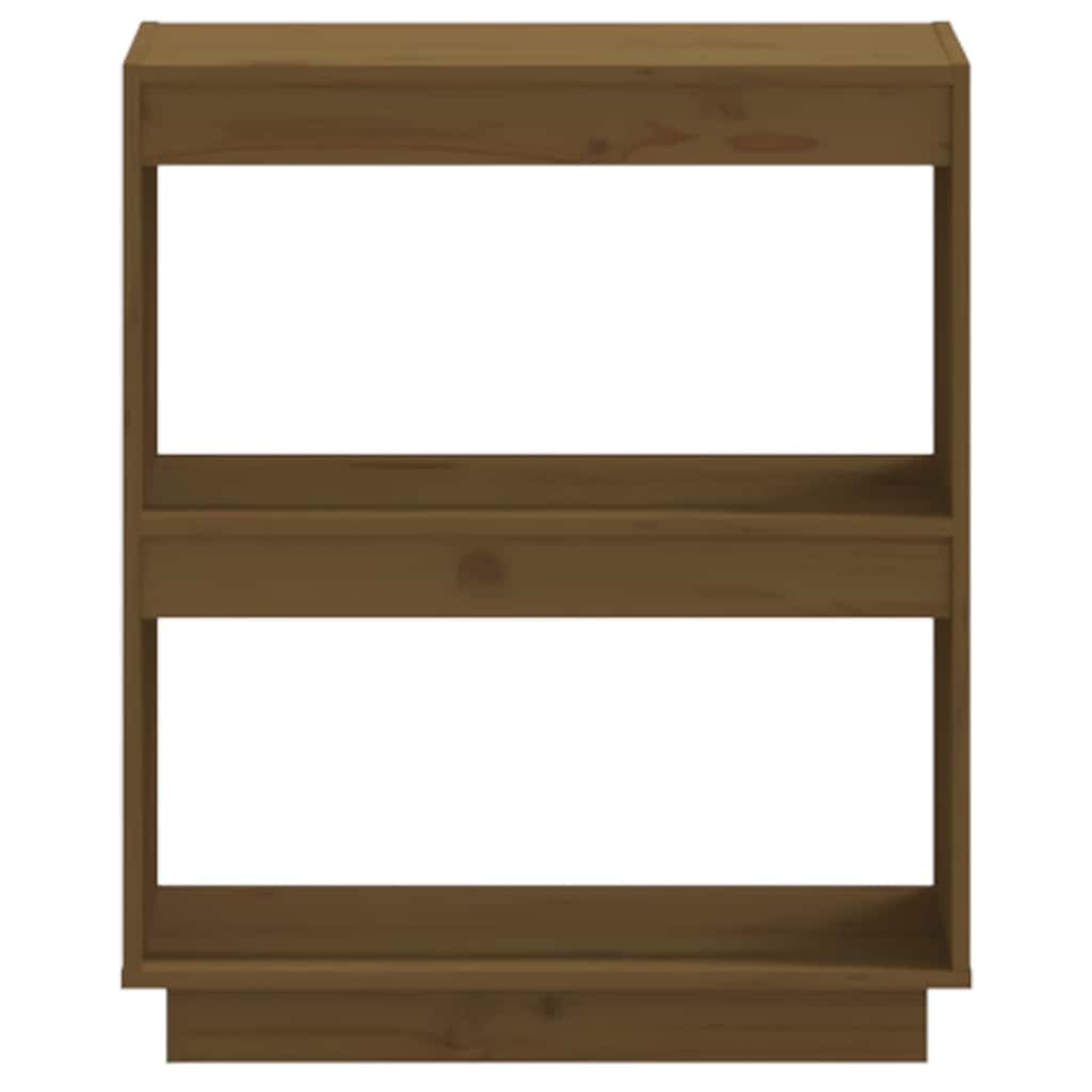 Book Cabinet Honey Brown 60x35x71 cm Solid Wood Pine