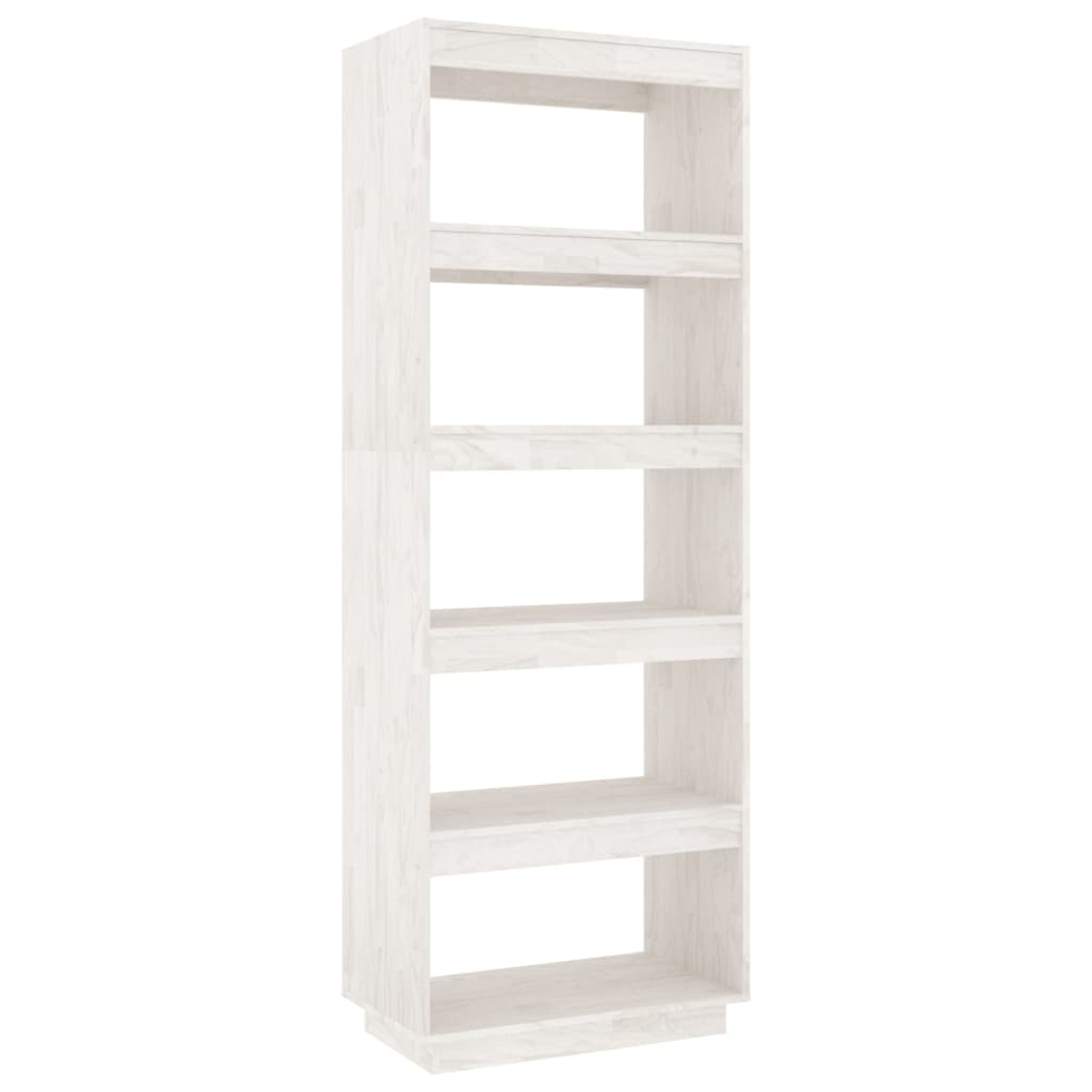 Book Cabinet/Room Divider White 60x35x167 cm Solid Pinewood