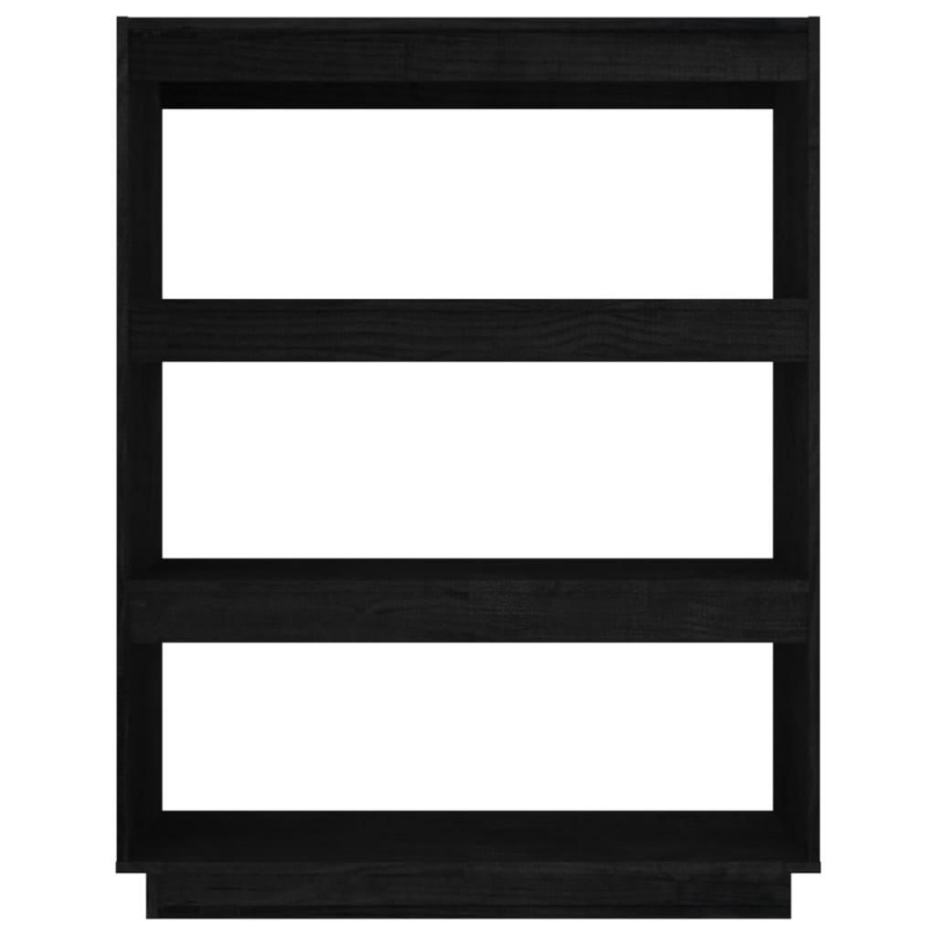 Book Cabinet/Room Divider Black 80x35x103 cm Solid Pinewood