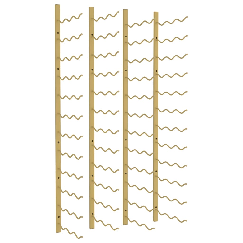 Wall Mounted Wine Rack for 36 Bottles 2 pcs Gold Iron