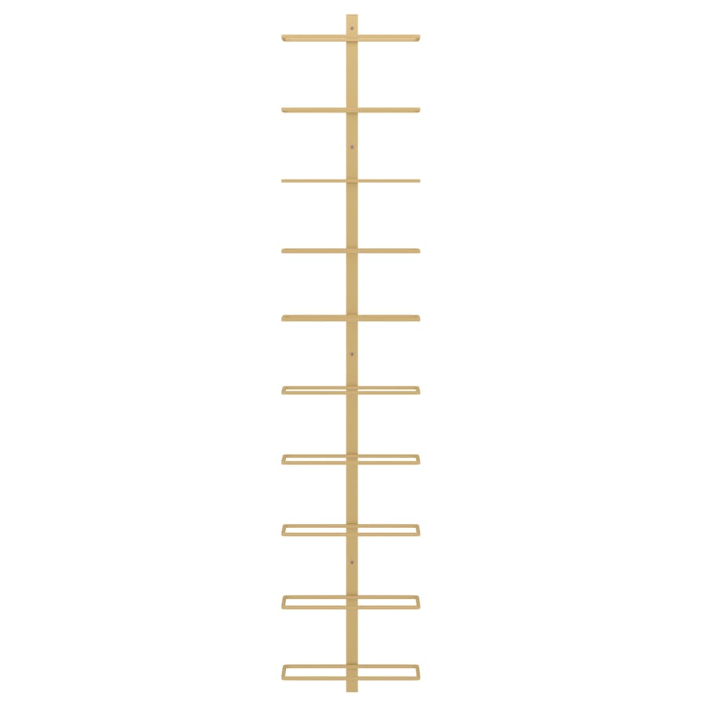 Wall-mounted Wine Rack for 10 Bottles Gold Metal