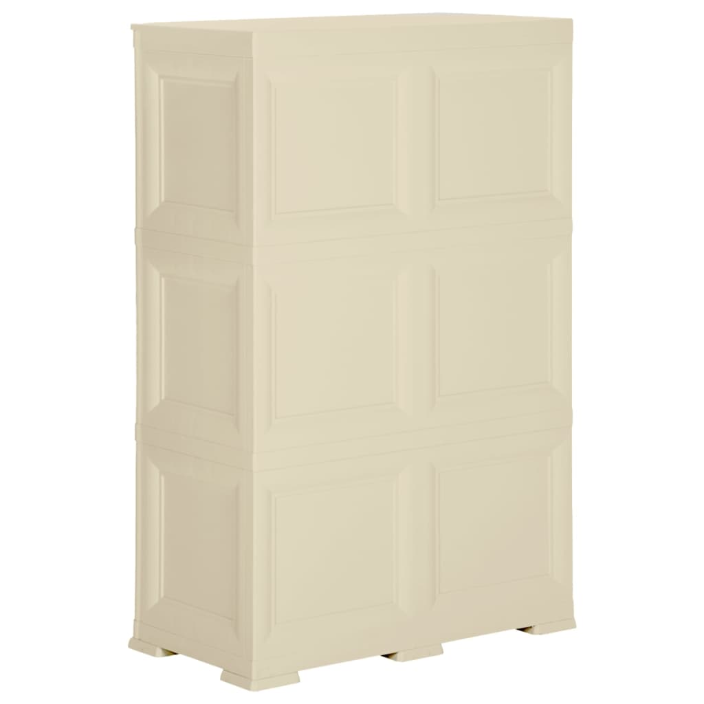 Plastic Cabinet 79x43x125 cm Wood Design Angora White