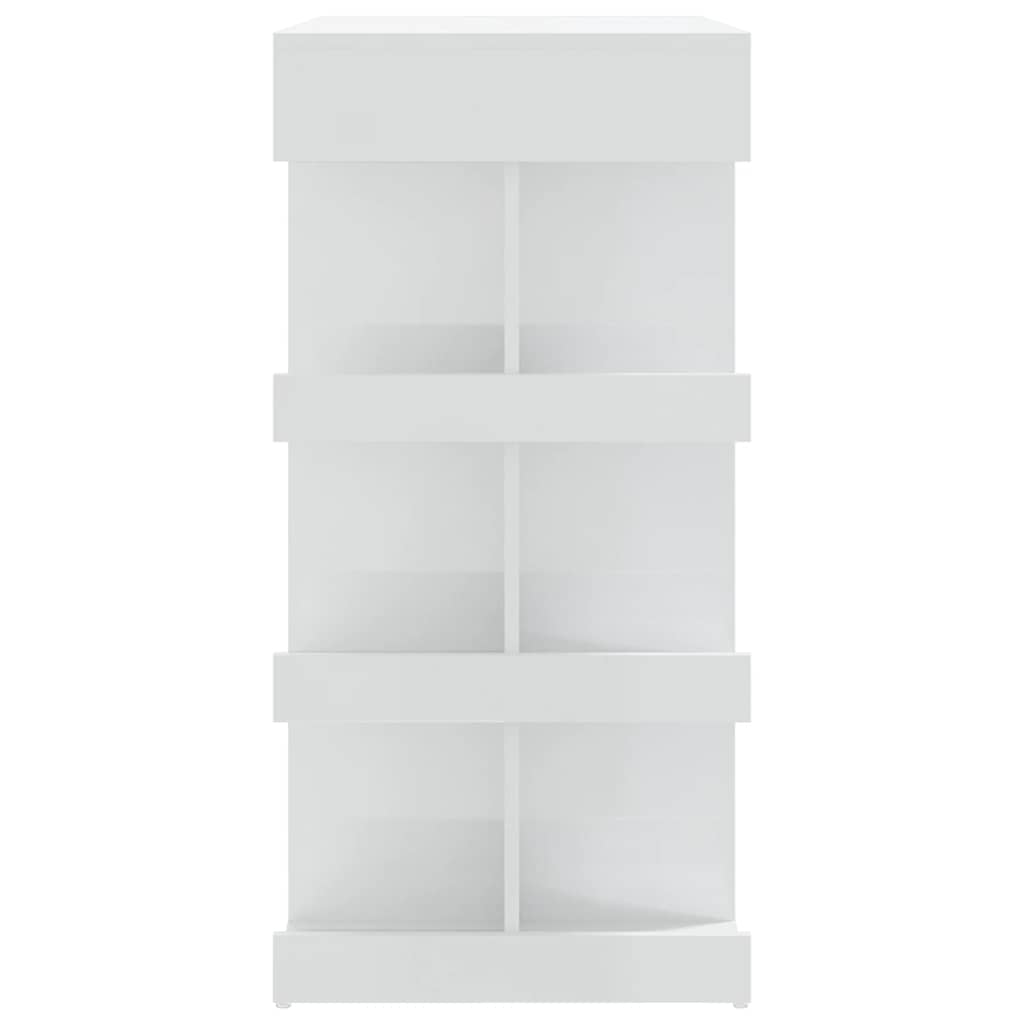 Bar Table with Storage Rack High Gloss White 100x50x101.5 cm