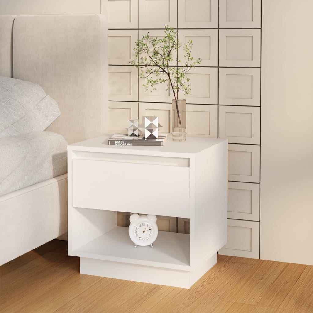 Bedside Cabinets 2 pcs White 45x34x44 cm Engineered Wood