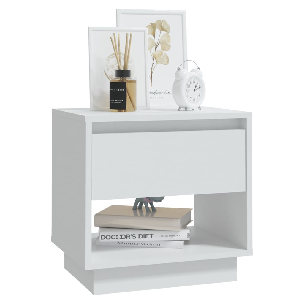 Bedside Cabinets 2 pcs White 45x34x44 cm Engineered Wood