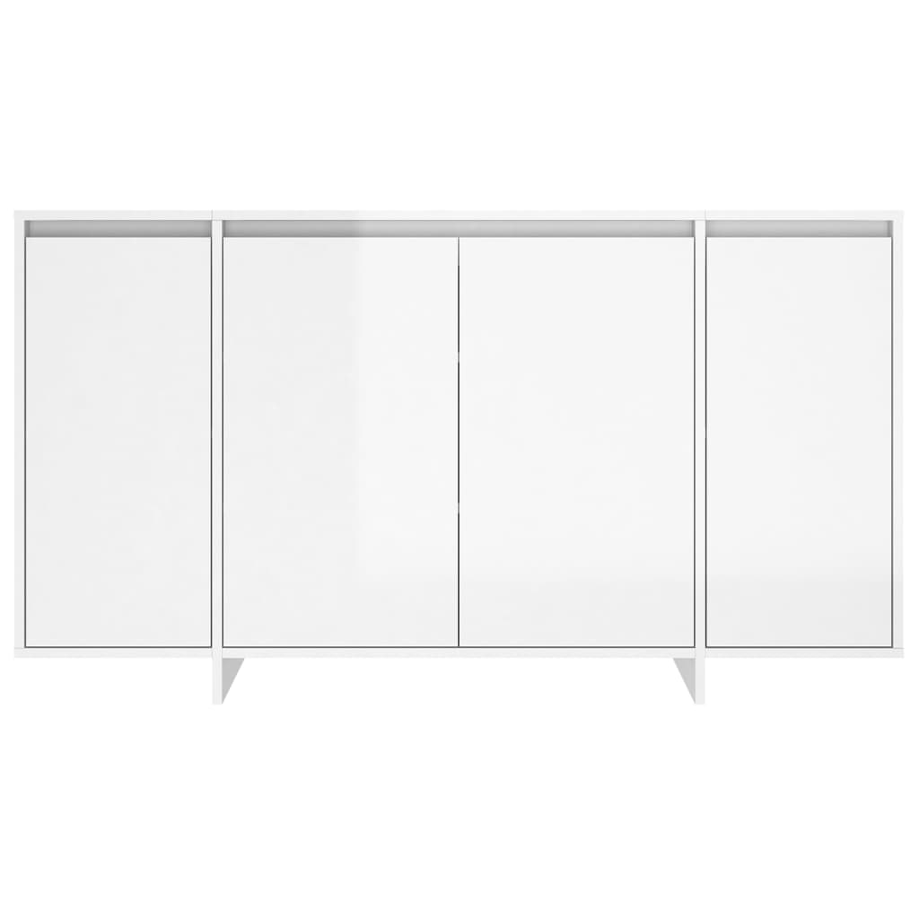Sideboard High Gloss White 135x41x75 cm Engineered Wood