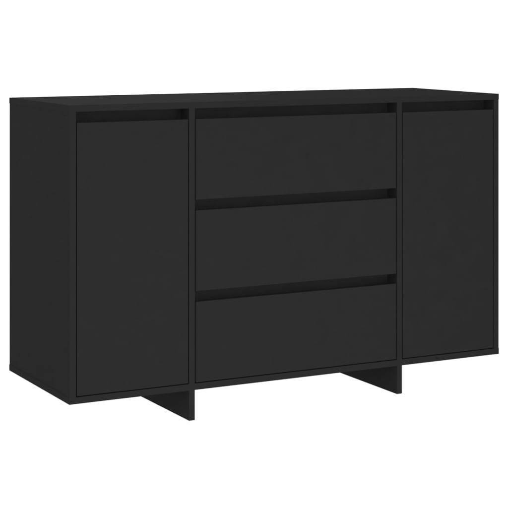 Sideboard with 3 Drawers Black 120x41x75 cm Engineered Wood