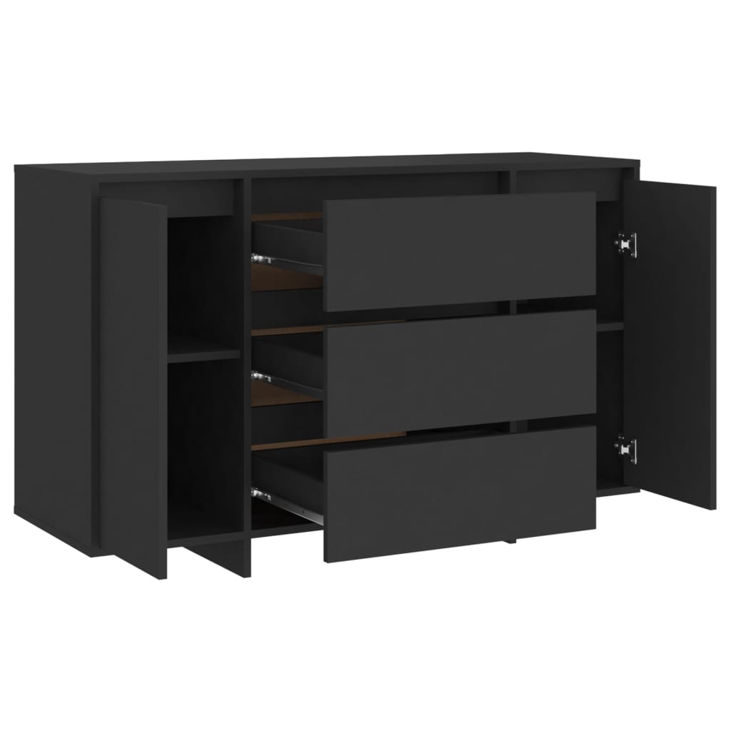 Sideboard with 3 Drawers Black 120x41x75 cm Engineered Wood