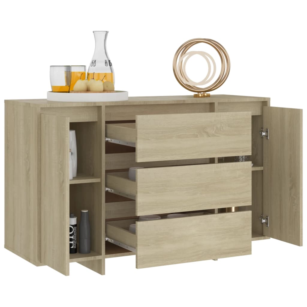 Sideboard with 3 Drawers Sonoma Oak 120x41x75 cm Engineered Wood