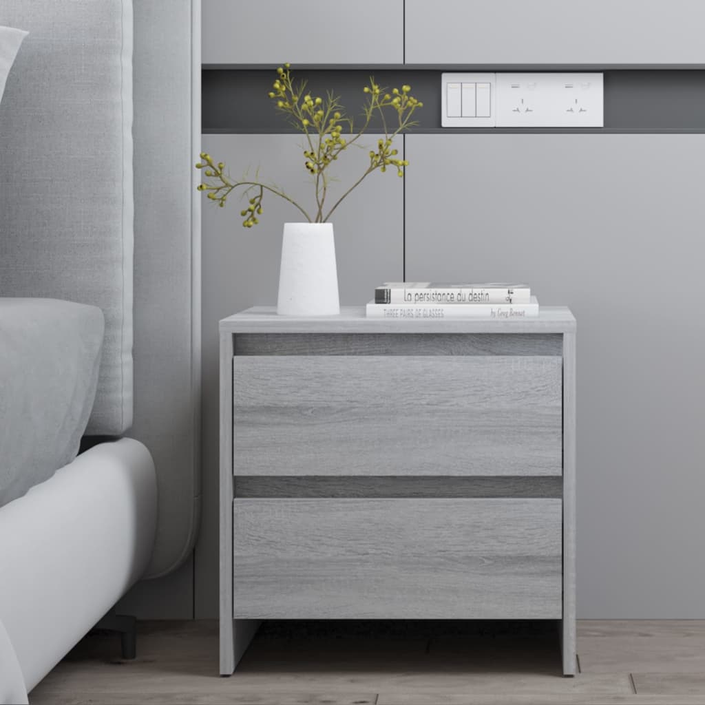 Bedside Cabinets 2 pcs Grey Sonoma 45x34.5x44.5 cm Engineered Wood