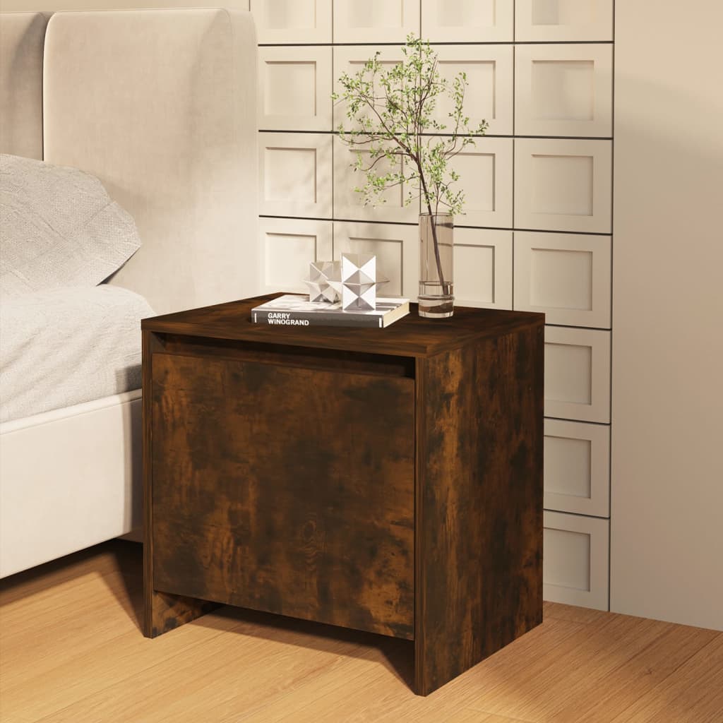 Bedside Cabinets 2 pcs Smoked Oak 45x34x44.5 cm Engineered Wood