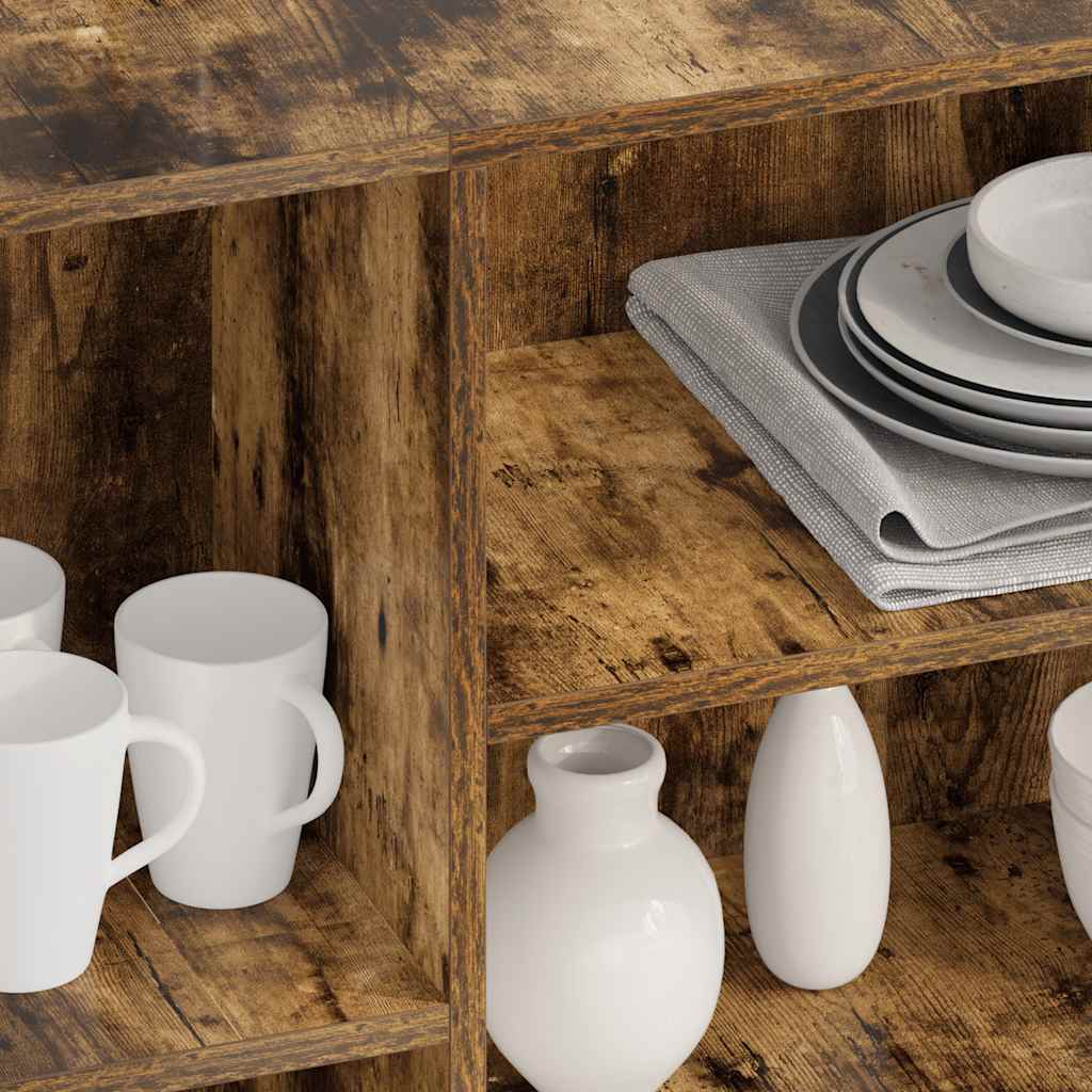 Sideboard Smoked Oak 120x30x75 cm Engineered Wood