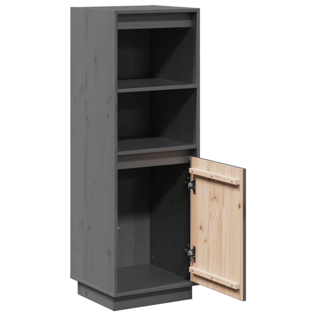 Highboard Grey 37x34x110 cm Solid Wood Pine