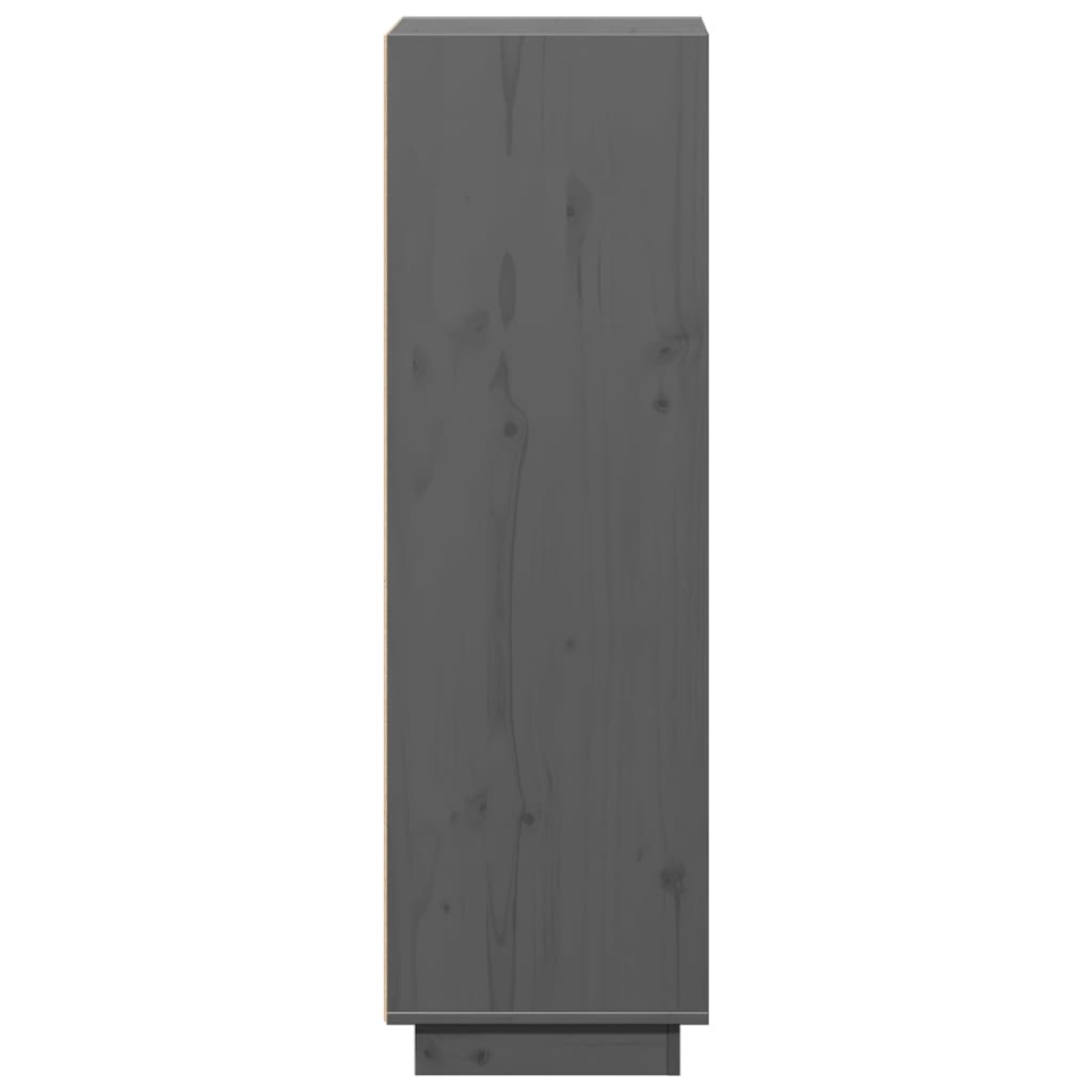 Highboard Grey 37x34x110 cm Solid Wood Pine