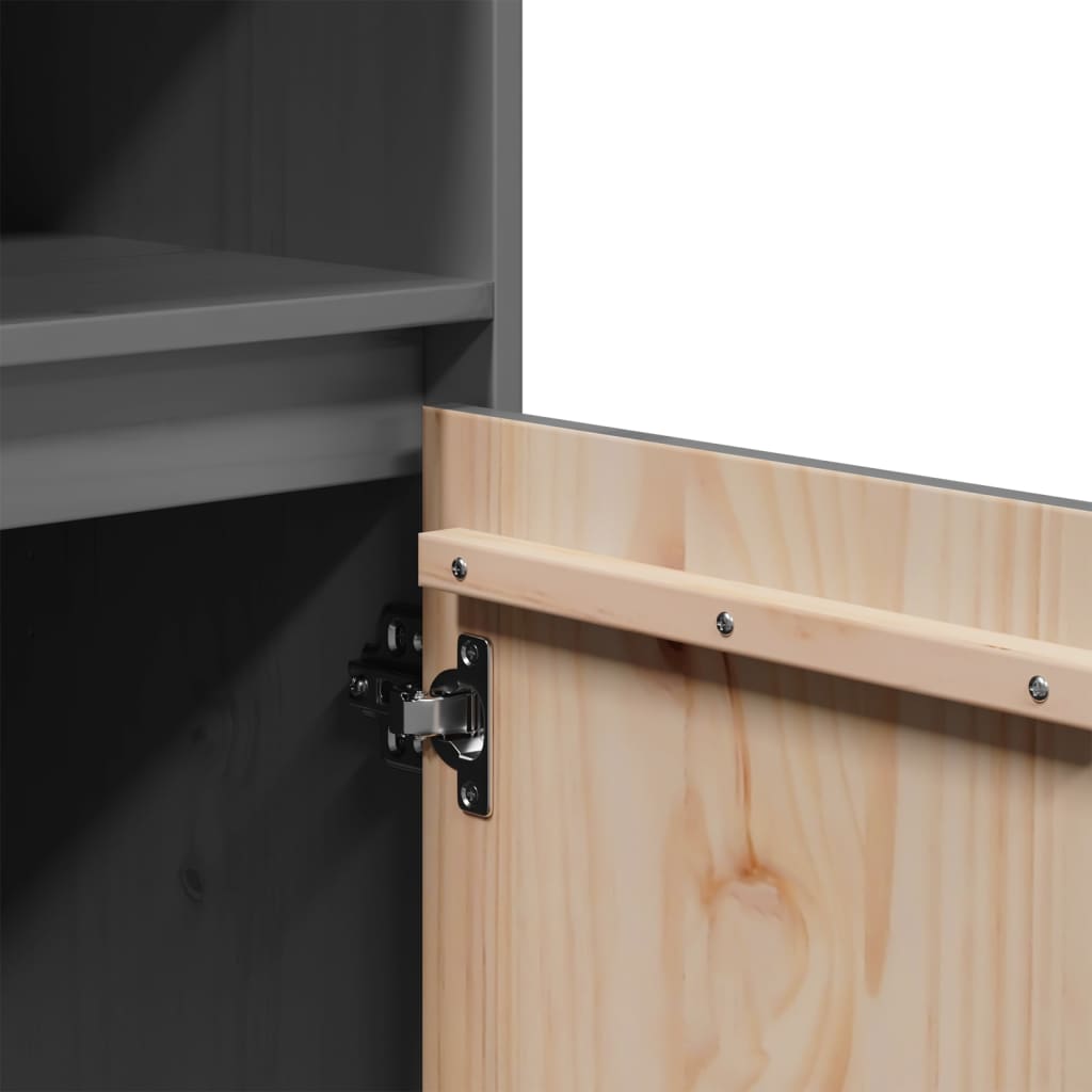 Highboard Grey 37x34x110 cm Solid Wood Pine