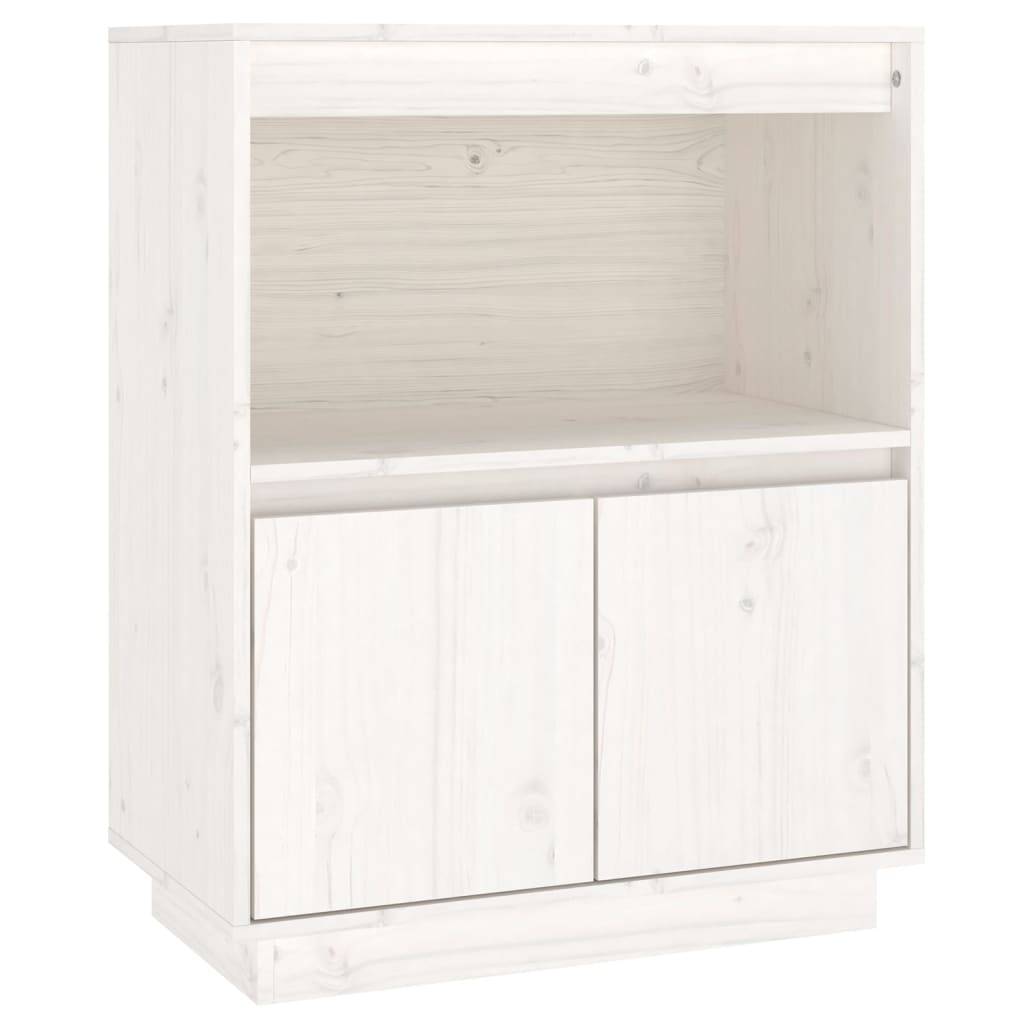 Sideboard White 60x34x75 cm Solid Wood Pine