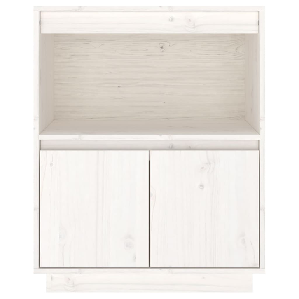 Sideboard White 60x34x75 cm Solid Wood Pine