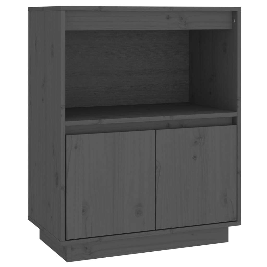 Sideboard Grey 60x34x75 cm Solid Wood Pine