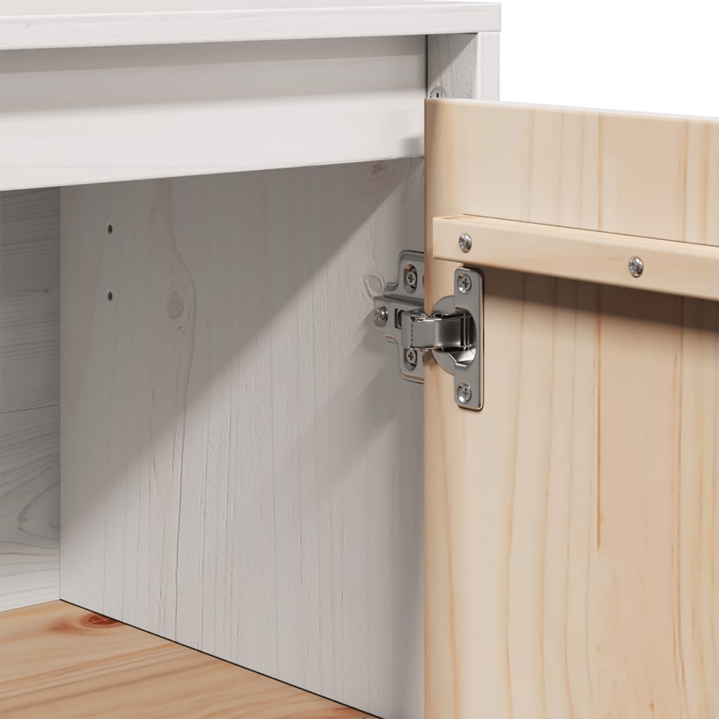 Sideboard White 60x34x75 cm Solid Wood Pine