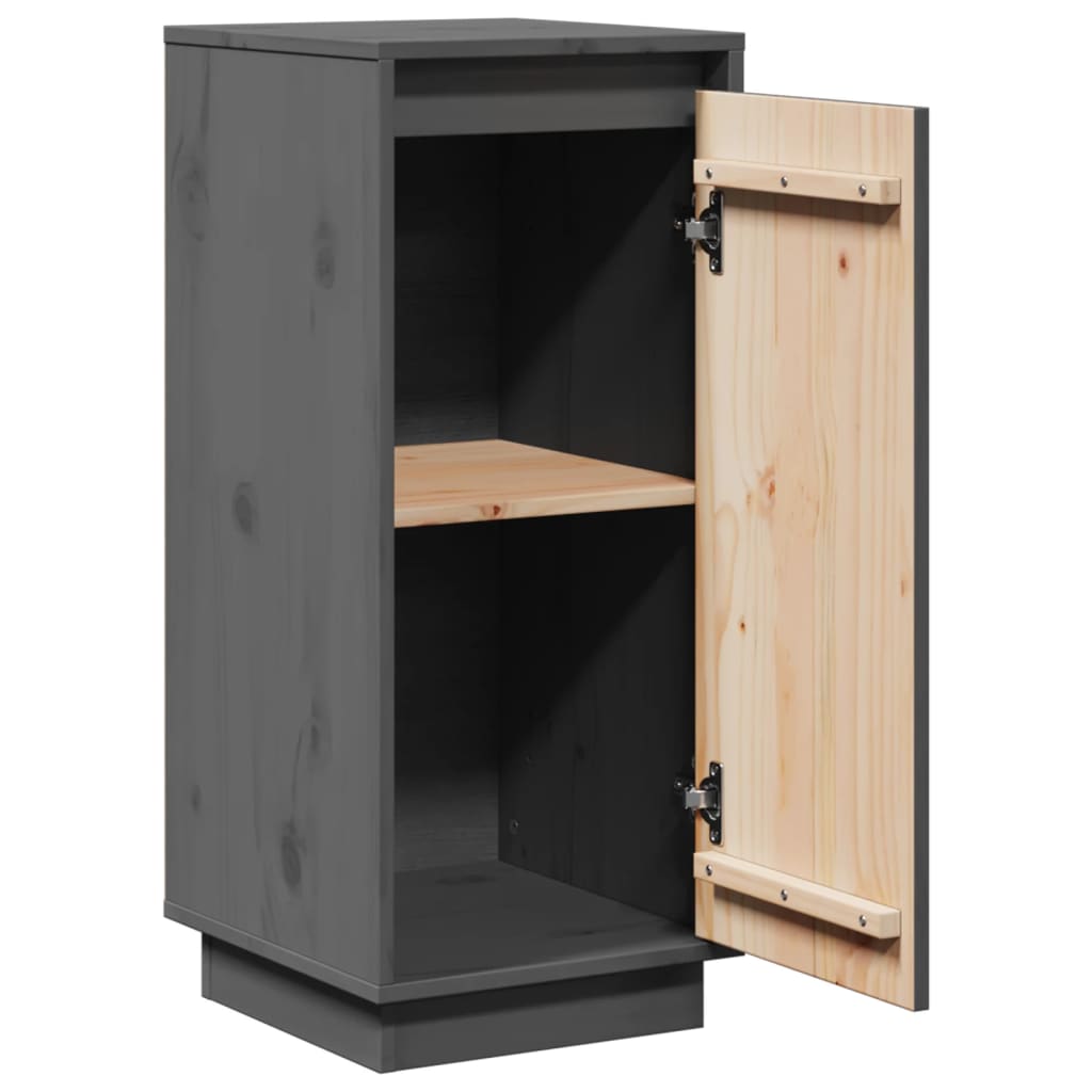 Sideboards 2 pcs Grey 31.5x34x75 cm Solid Wood Pine