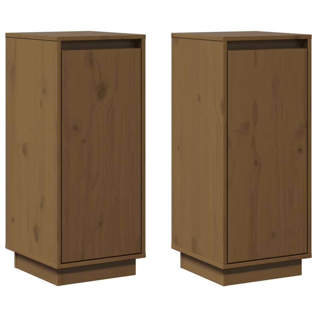 Sideboards 2 pcs Honey Brown 31.5x34x75 cm Solid Wood Pine