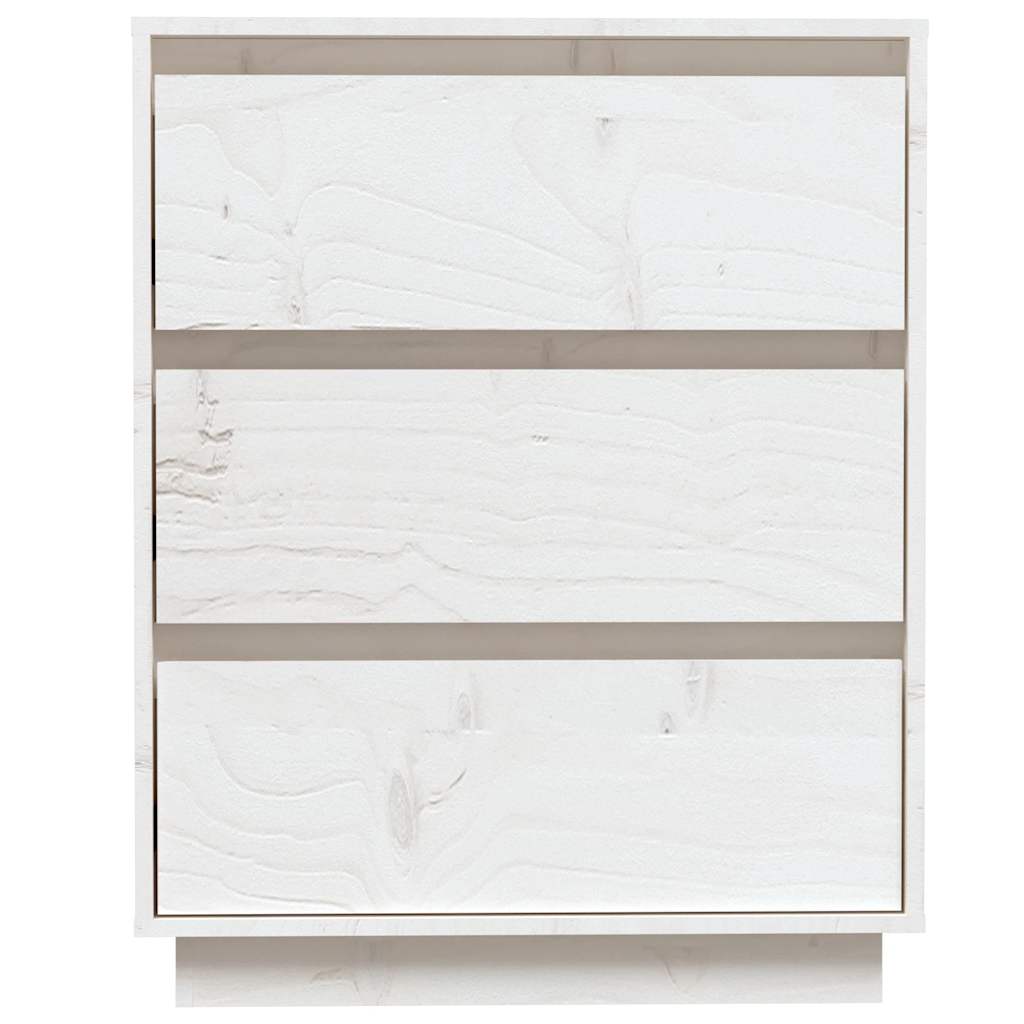 Sideboard White 60x34x75 cm Solid Wood Pine