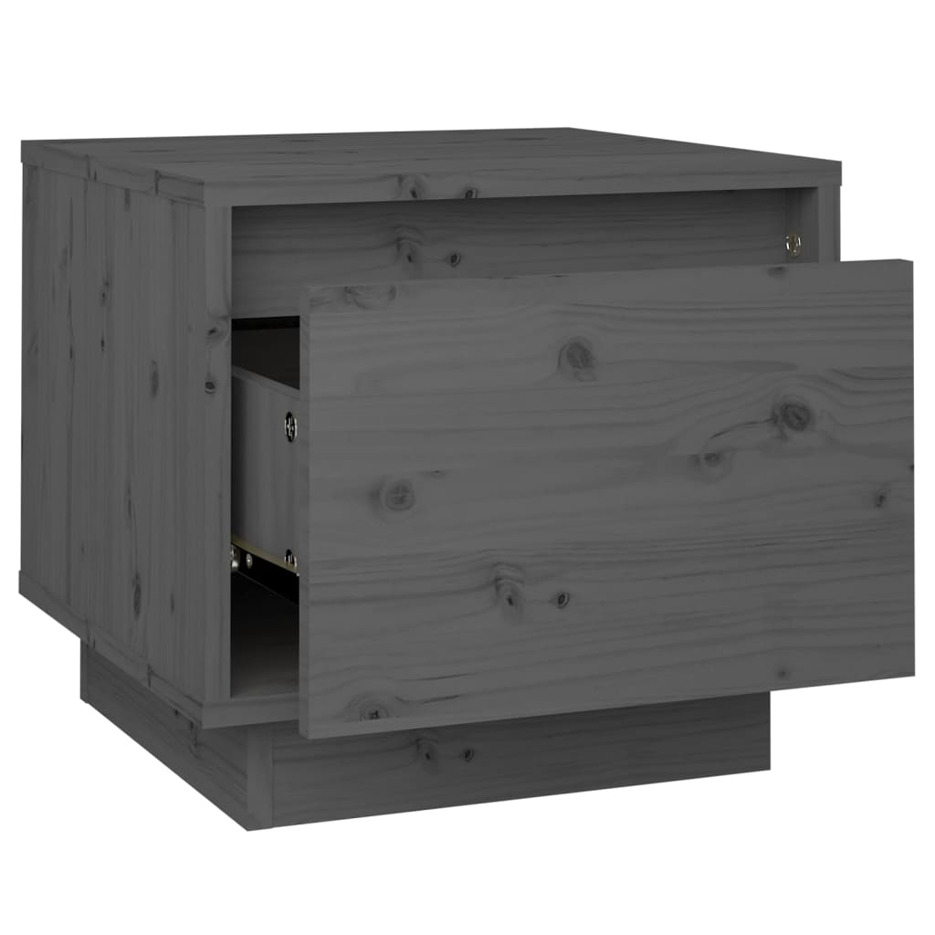 Bedside Cabinets 2 pcs Grey 35x34x32 cm Solid Wood Pine