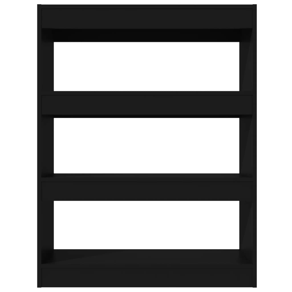 Book Cabinet/Room Divider Black 80x30x103 cm Engineered wood
