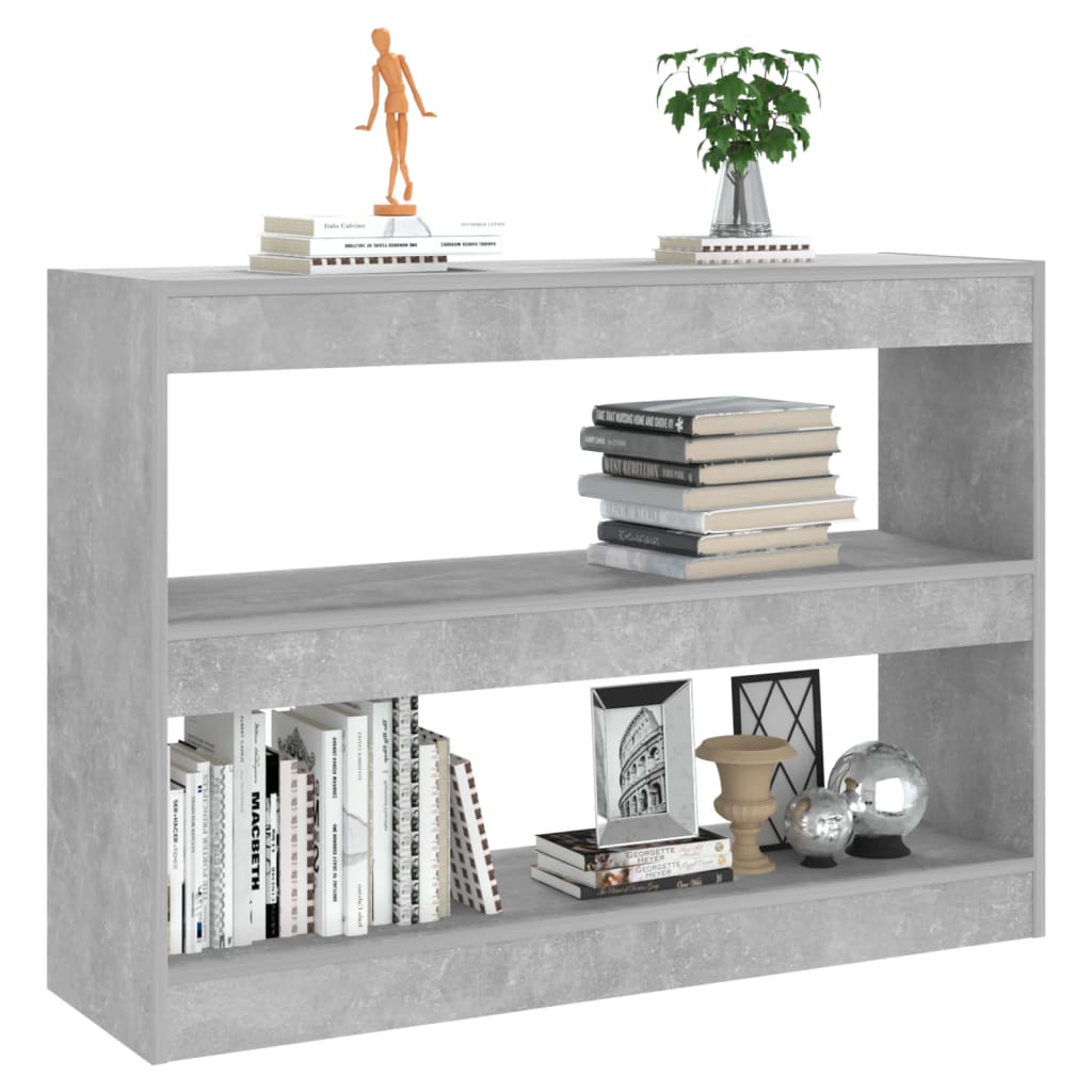 Book Cabinet/Room Divider Concrete Grey 100x30x72 cm