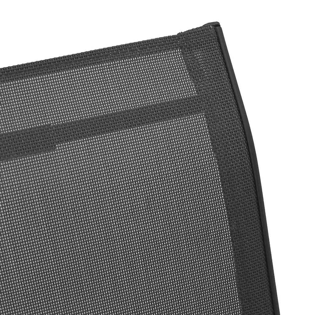 Stackable Garden Chairs 4 pcs Black Textilene Fabric