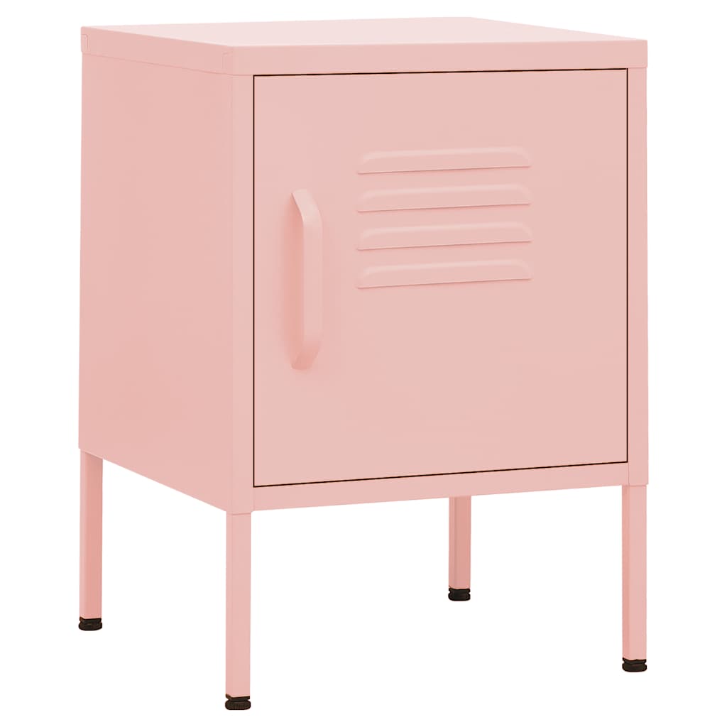 Nightstands 2 pcs Pink 35x35x51 cm Steel