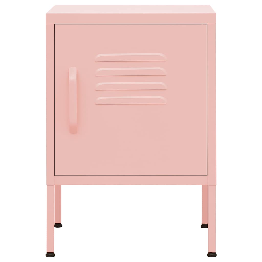 Nightstands 2 pcs Pink 35x35x51 cm Steel