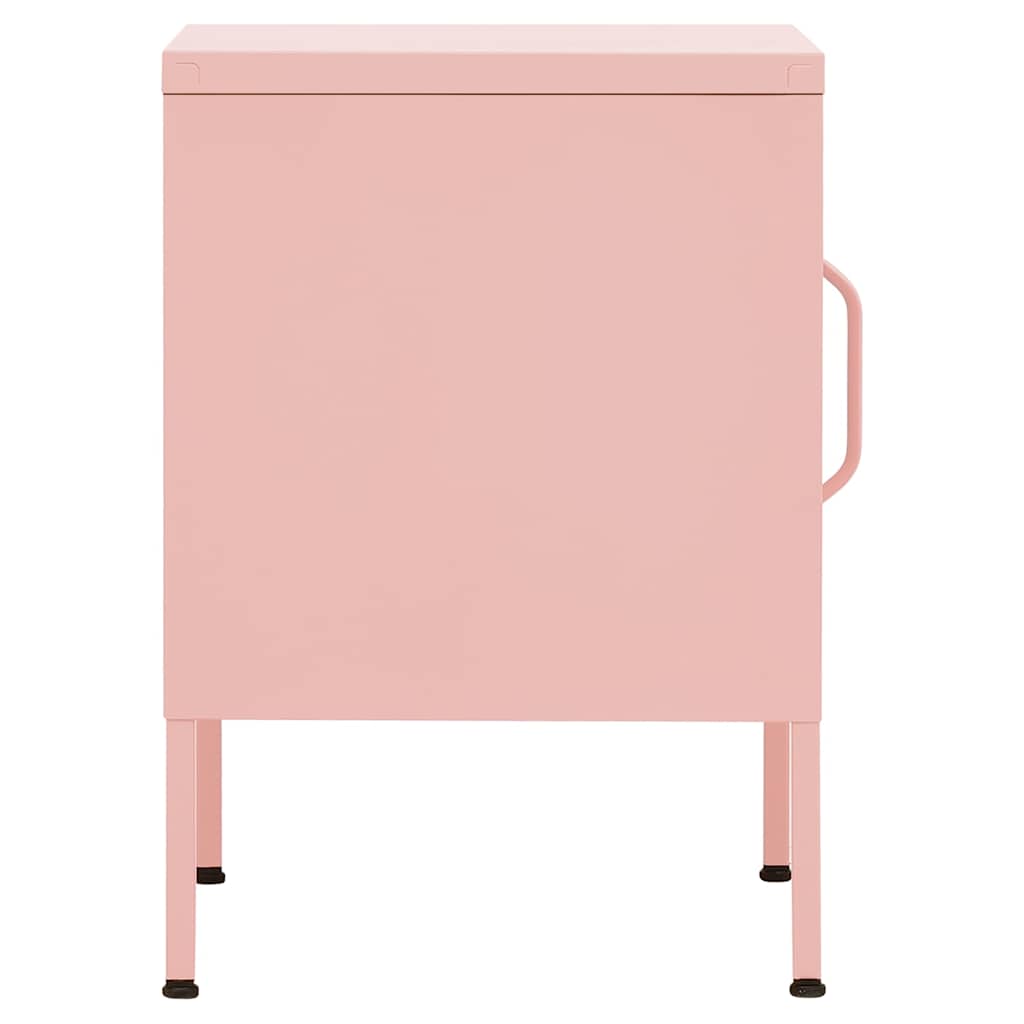 Nightstands 2 pcs Pink 35x35x51 cm Steel