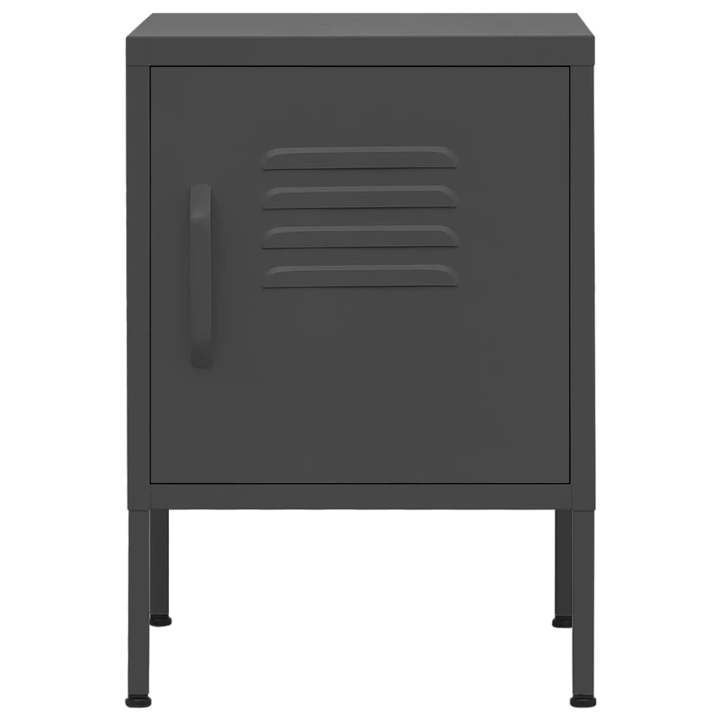 Nightstands 2 pcs Anthracite 35x35x51 cm Steel