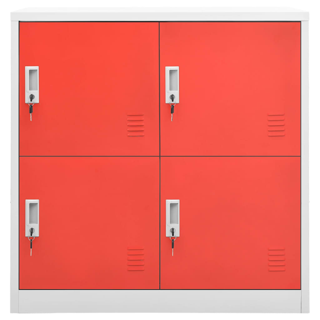 Locker Cabinets 2 pcs Light Grey and Red 90x45x92.5 cm Steel
