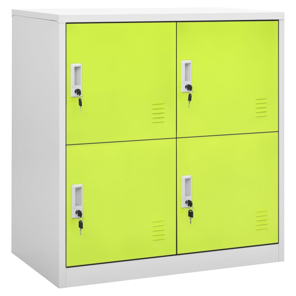 Locker Cabinets 2 pcs Light Grey and Green 90x45x92.5 cm Steel