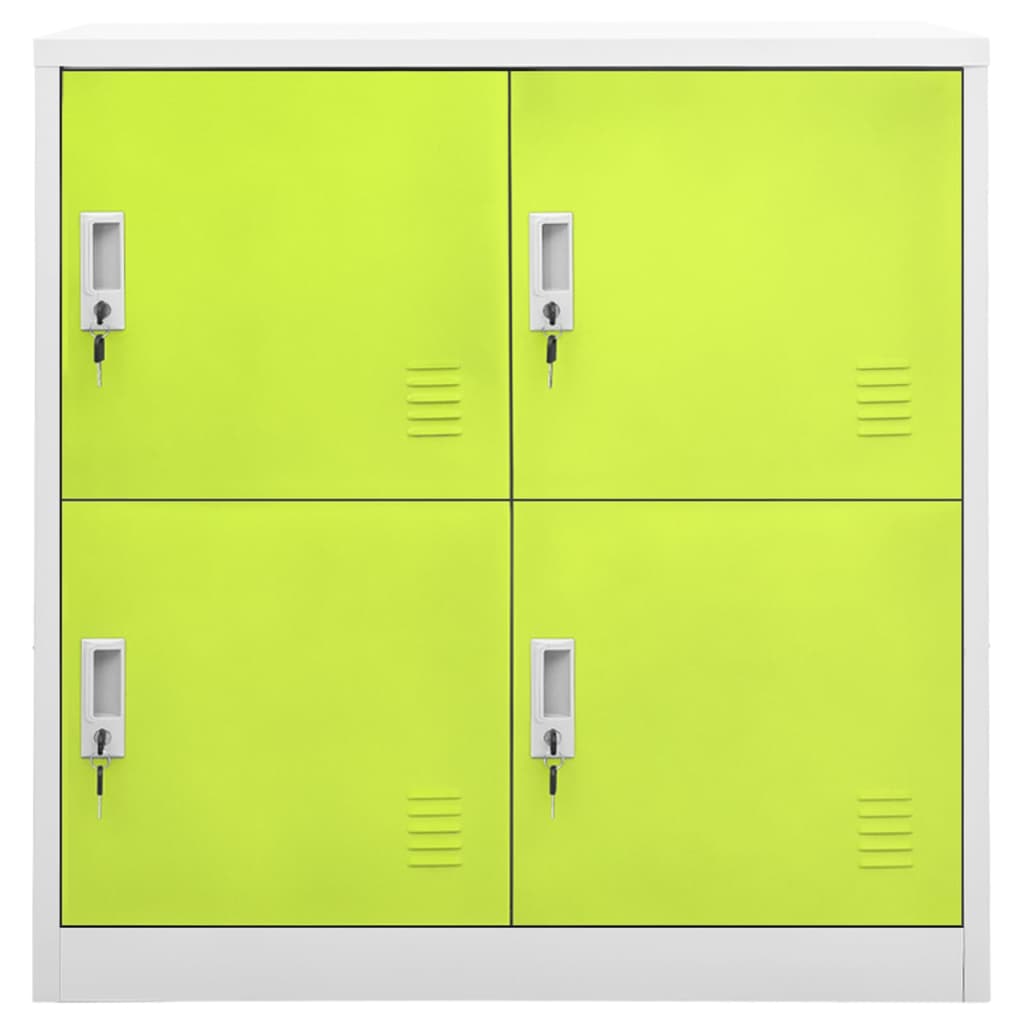 Locker Cabinets 2 pcs Light Grey and Green 90x45x92.5 cm Steel