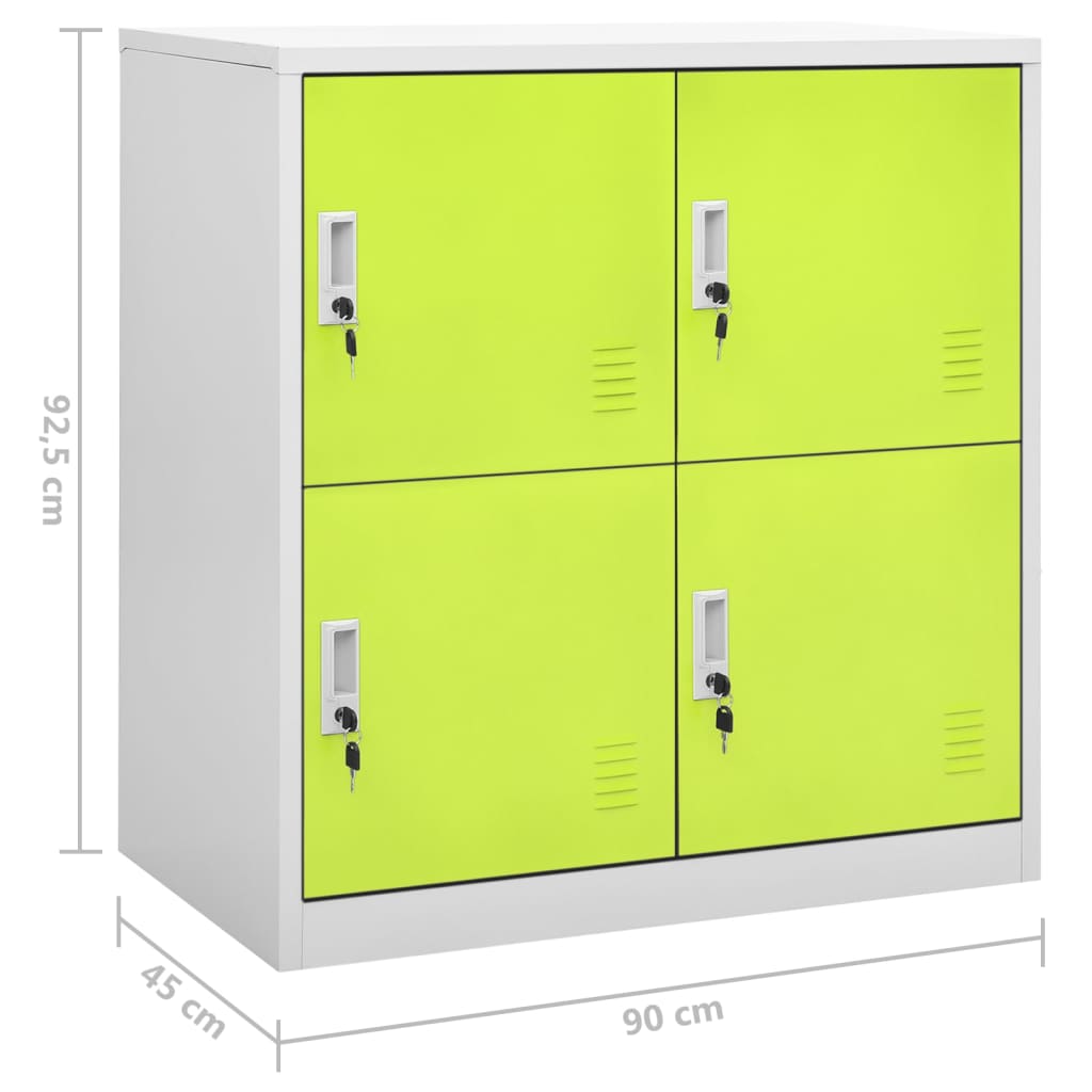 Locker Cabinets 2 pcs Light Grey and Green 90x45x92.5 cm Steel