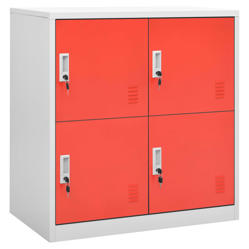 Locker Cabinets 5 pcs Light Grey and Red 90x45x92.5 cm Steel