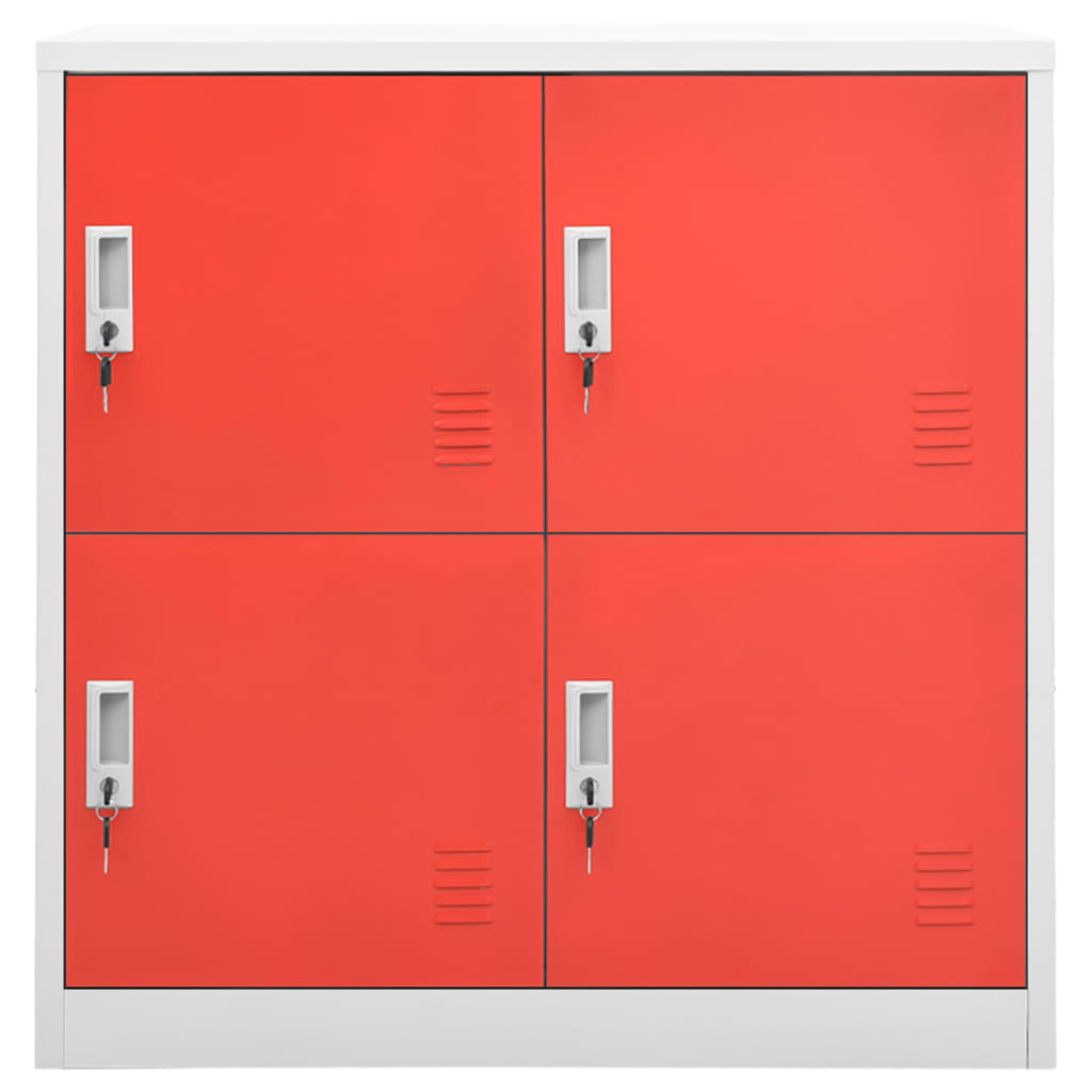 Locker Cabinets 5 pcs Light Grey and Red 90x45x92.5 cm Steel