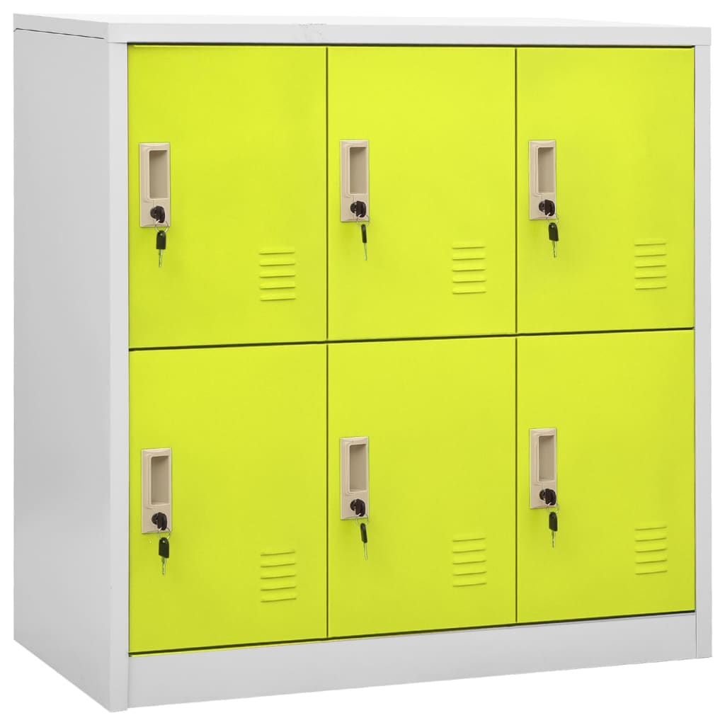 Locker Cabinets 5 pcs Light Grey and Green 90x45x92.5 cm Steel