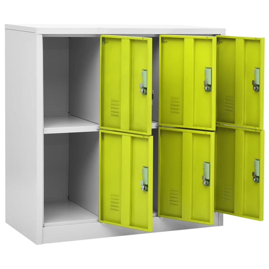 Locker Cabinets 5 pcs Light Grey and Green 90x45x92.5 cm Steel