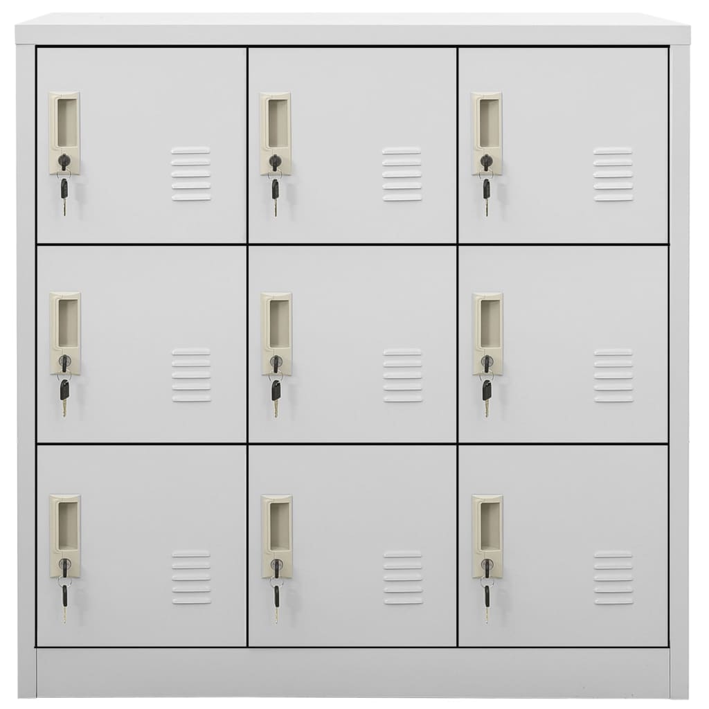 Locker Cabinets 2 pcs Light Grey 90x45x92.5 cm Steel