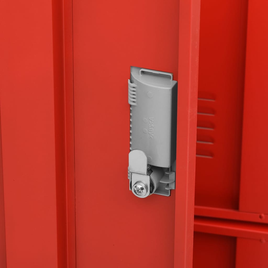 Locker Cabinets 2 pcs Light Grey and Red 90x45x92.5 cm Steel