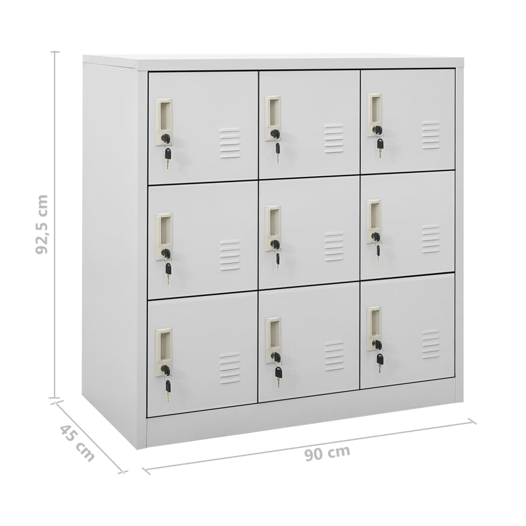 Locker Cabinets 5 pcs Light Grey 90x45x92.5 cm Steel
