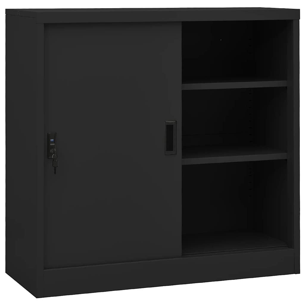 Sliding Door Cabinet with Planter Box Anthracite Steel