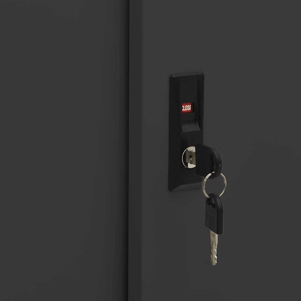 Sliding Door Cabinet with Planter Box Anthracite Steel