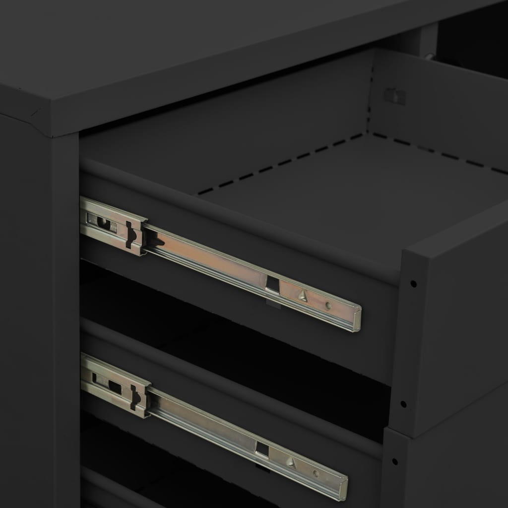 Office Cabinet with Planter Box Anthracite 90x40x125 cm Steel