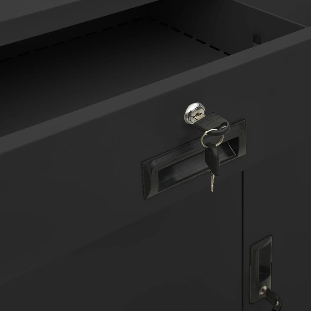 Office Cabinet with Planter Box Anthracite 90x40x125 cm Steel